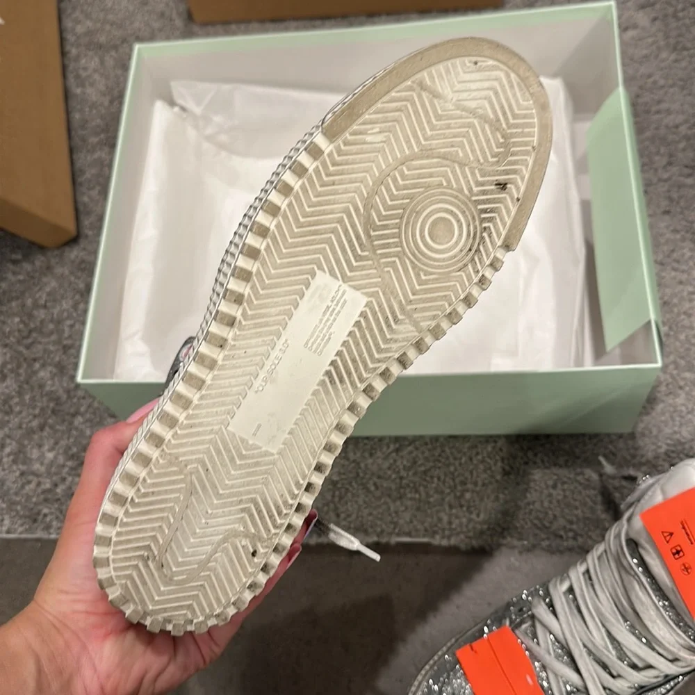 Off-White Glitter High Top Sneakers - Picture 6 of 8